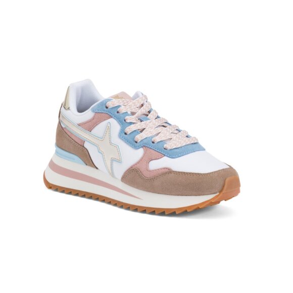 W6YZ Taupe Multi Leather Yak Fashion Sneakers - Picture 1 of 2